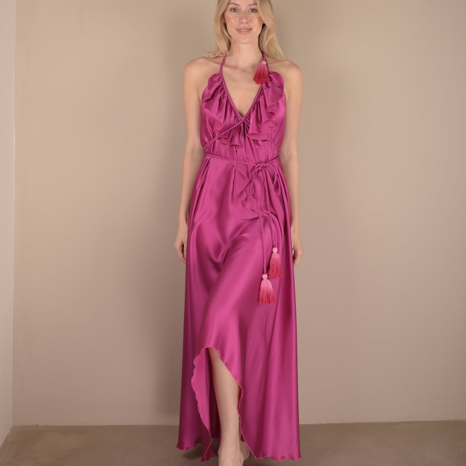 NAF 100 % Silk Dress Fuchsia