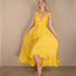 Sun yellow hand-dyed silk dress