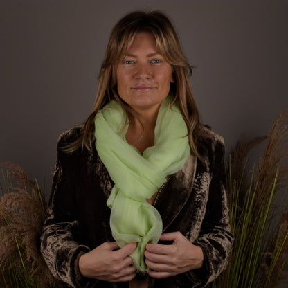 Transparent thin cashmere scarf organic