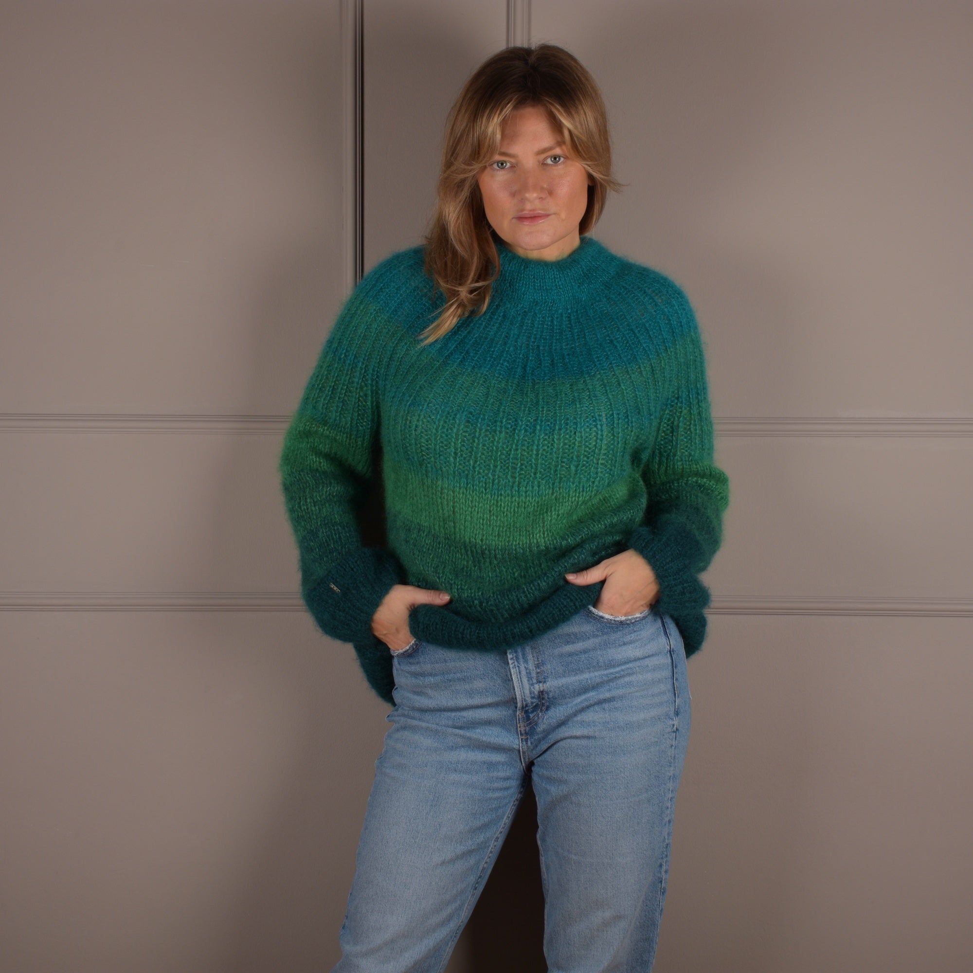 Knit Pullover in Green Colors