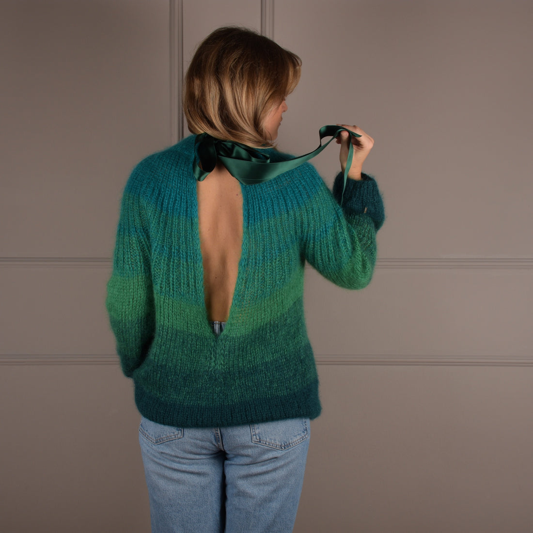 Knit Pullover with an open back